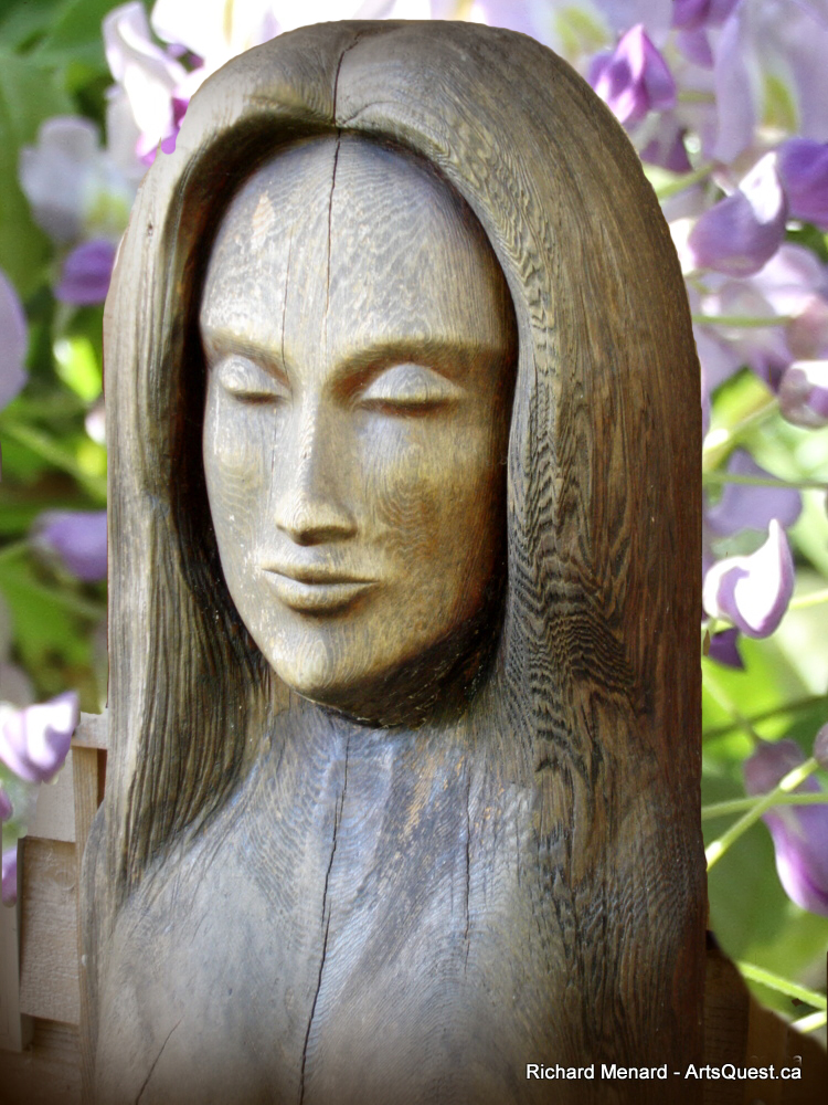 Goddess Wood Carving Female Face
